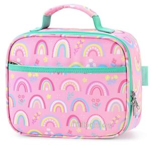 Mibasies FUN FOR SPRING Pink Rainbow With Flowers Girls Lunch Bag BRAND NEW